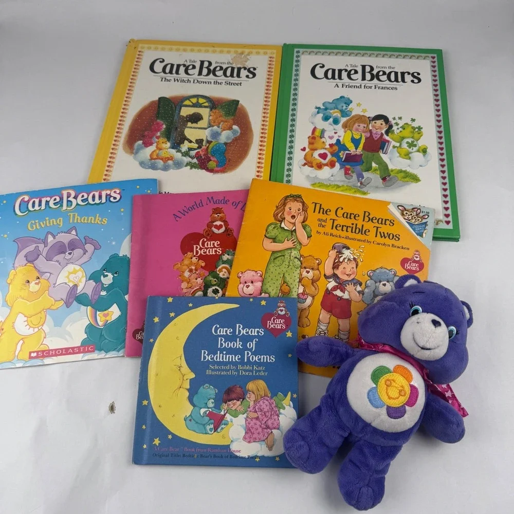 Care Bears Lot of 6 Books & Plush The Witch Down the Street World Made of Love